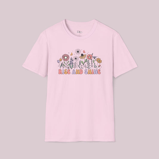 "Rise and Shine" Wildflowers Graphic T-Shirt