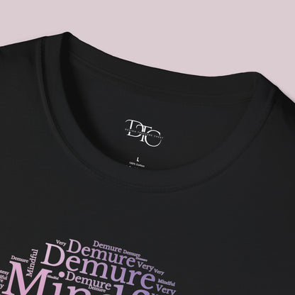 Very Demure Very Mindful Very Cutesy Words Cloud T-Shirt