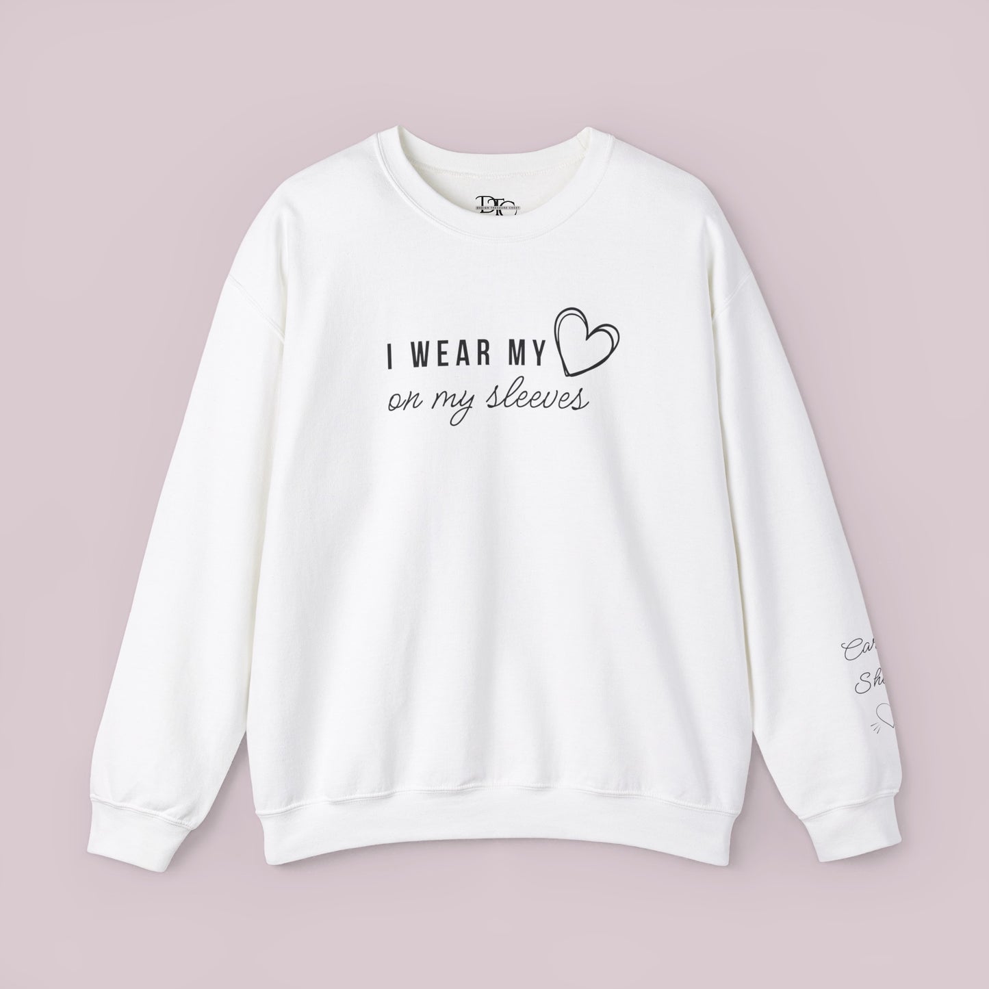 "I Wear my Heart on my Sleeves" Sweatshirt with Customized Kid Names