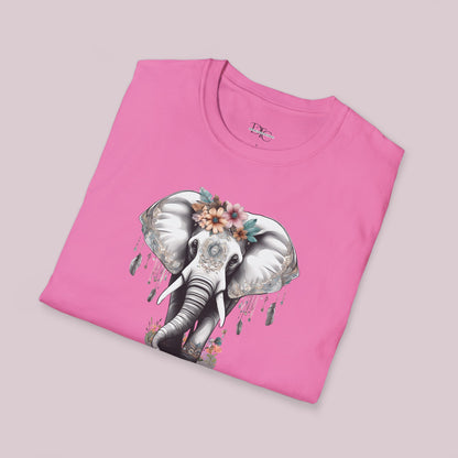 Boho White Elephant Graphic T-Shirt