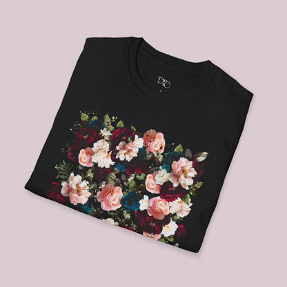 Boho Raspberry Flowers Graphic T-Shirt