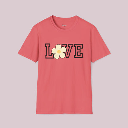 "Love" Flower Graphic T-shirt