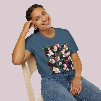 Boho Raspberry Flowers Graphic T-Shirt