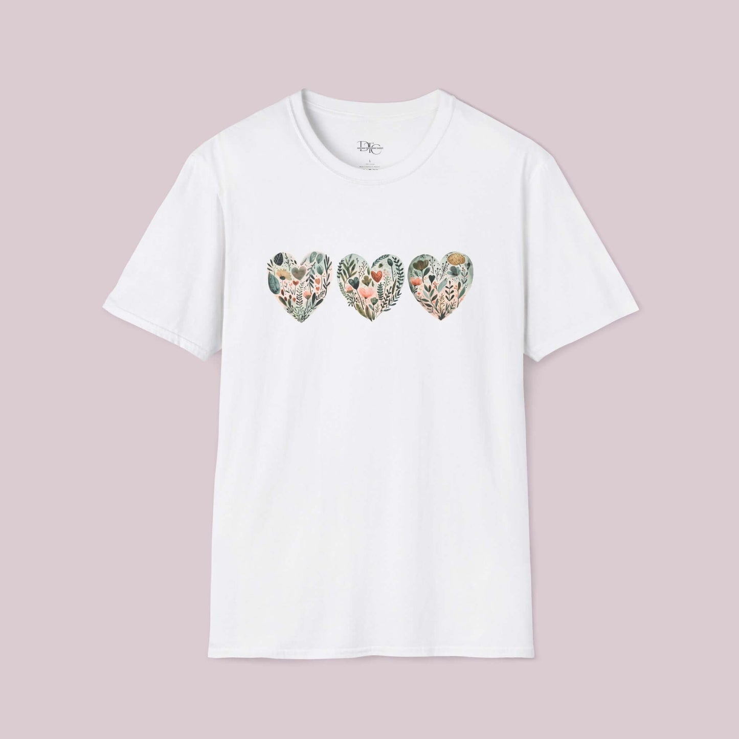 Boho Wildflower Hearts Graphic T-Shirt