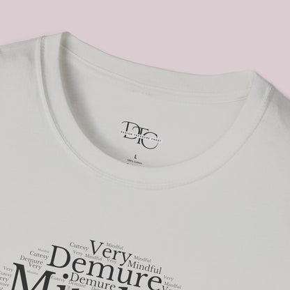 Very Demure Very Mindful Very Cutesy Words Cloud T-Shirt