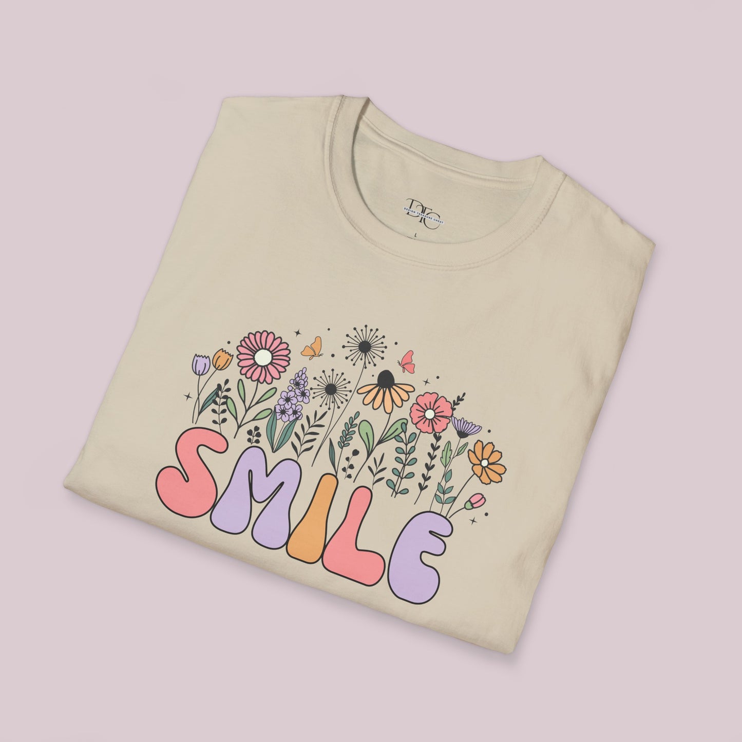 "Smile" Wildflowers Graphic T-Shirt