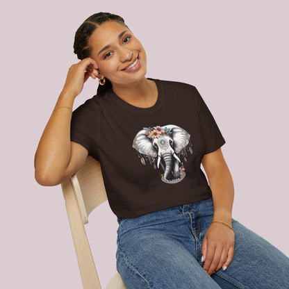 Boho White Elephant Graphic T-Shirt