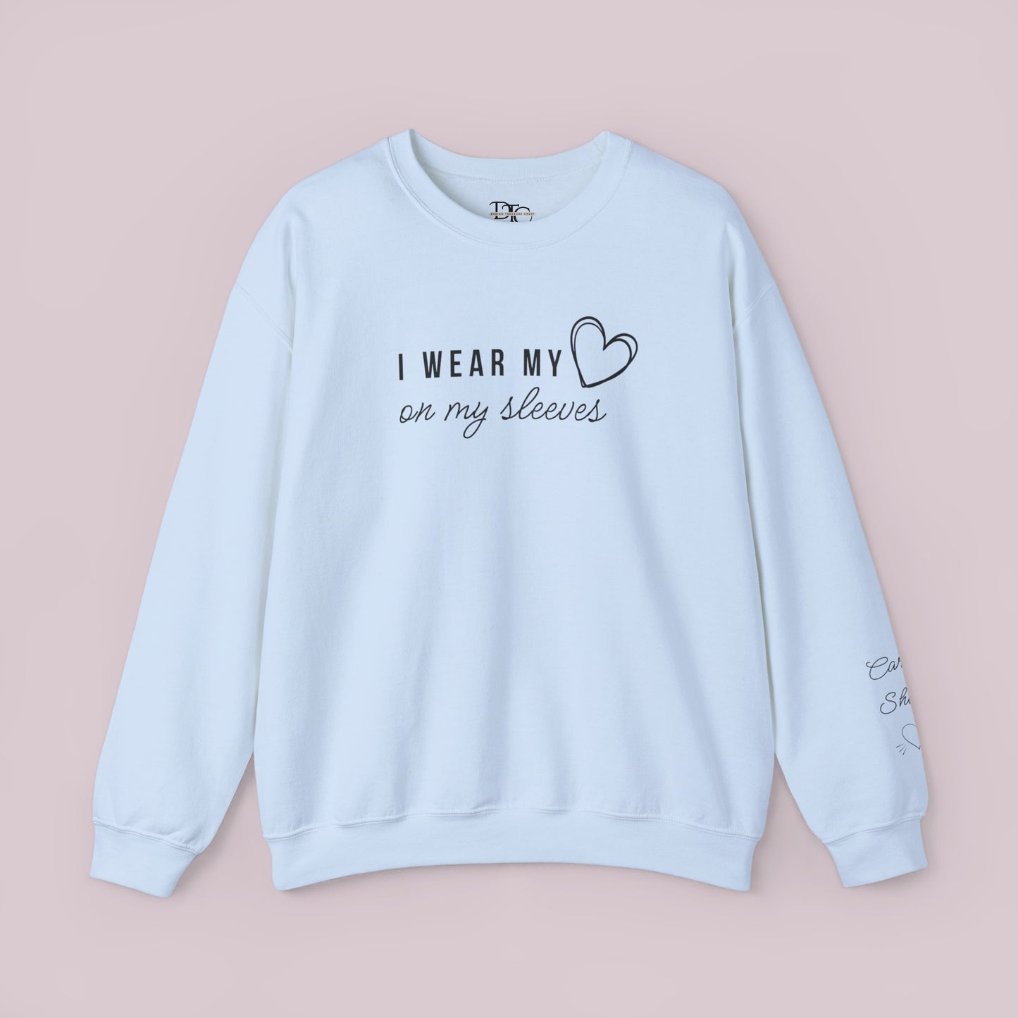 "I Wear my Heart on my Sleeves" Sweatshirt with Customized Kid Names