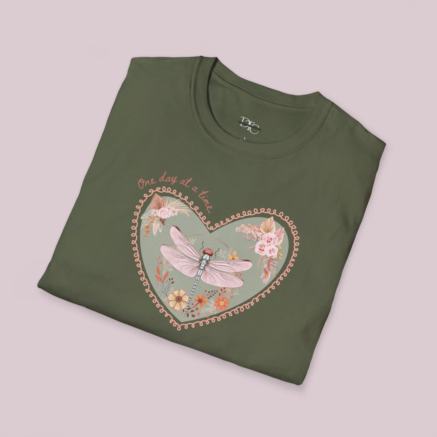 Boho Dragonfly "One day at a time" Graphic T-Shirt