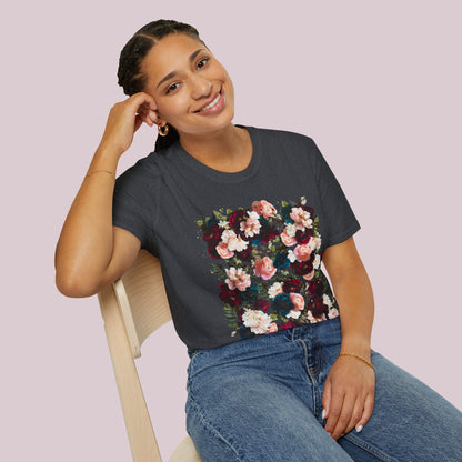 Boho Raspberry Flowers Graphic T-Shirt