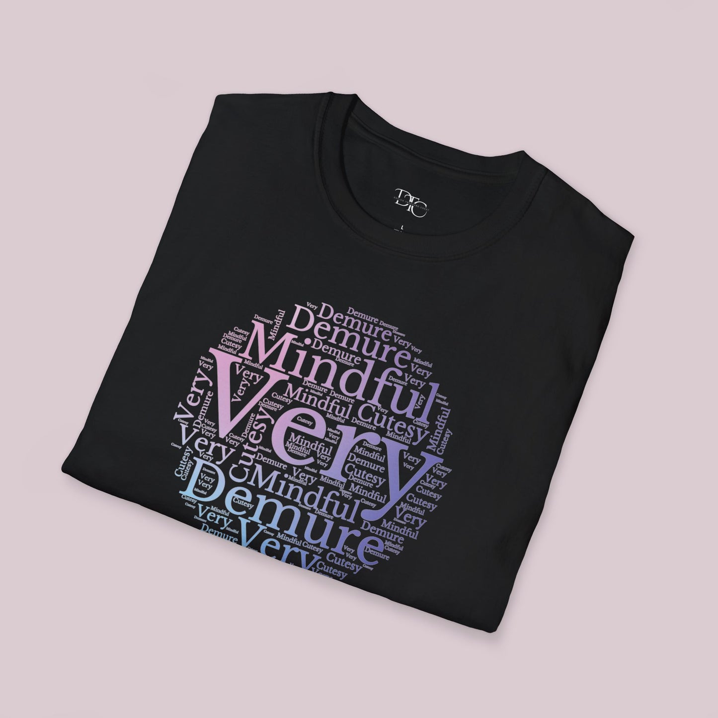 Very Demure Very Mindful Very Cutesy Words Cloud T-Shirt