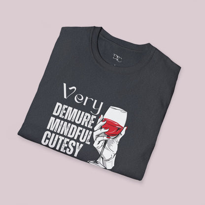 Very Demure Very Mindful Very Cutesy Wine Glass T-Shirt