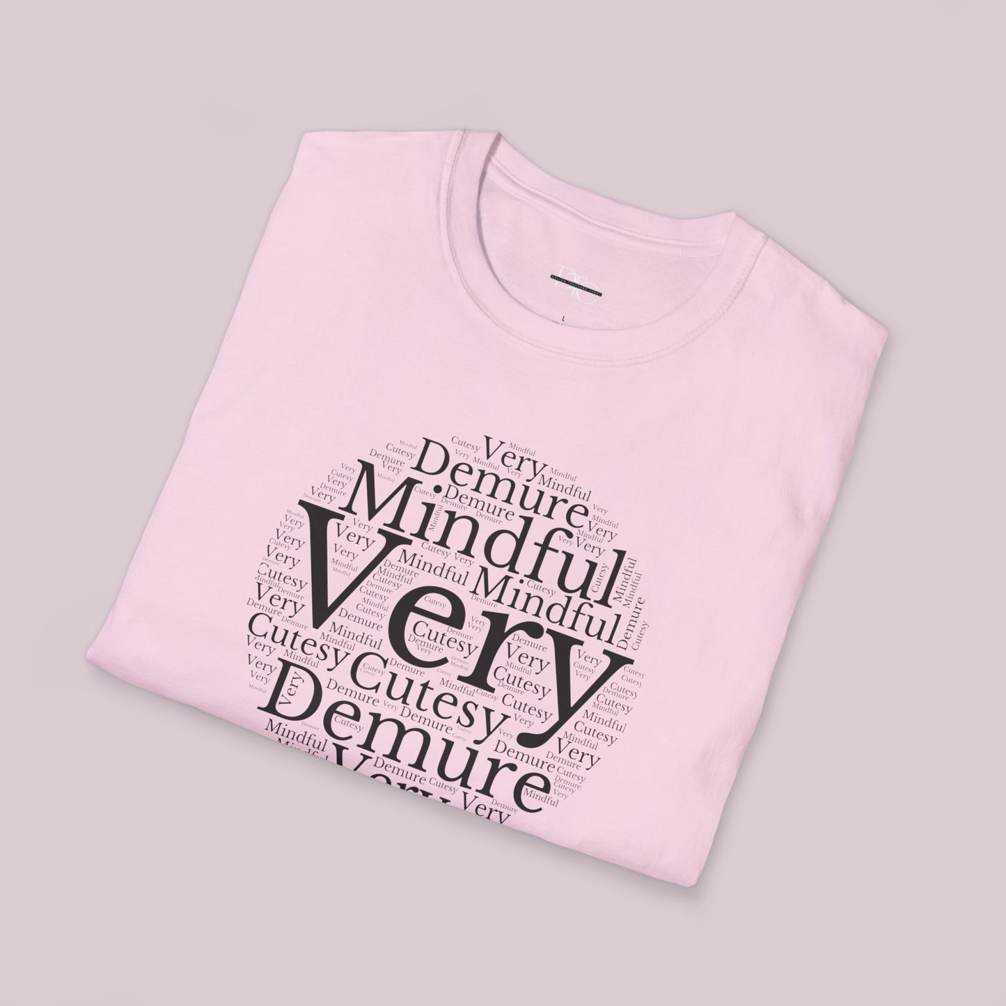 Very Demure Very Mindful Very Cutesy Words Cloud T-Shirt