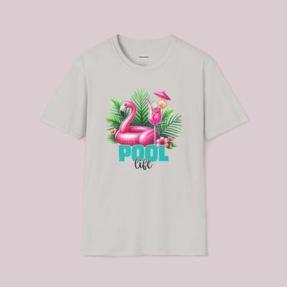 "Pool Life" Flamingo Graphic T-Shirt