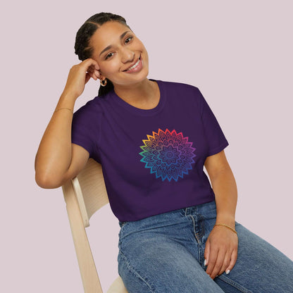 Colorful Gradient Mandala Graphic T-Shirt