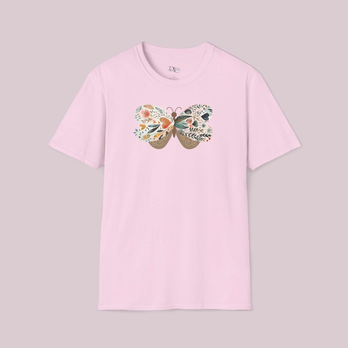 Boho Wildflower Butterfly Graphic T-Shirt