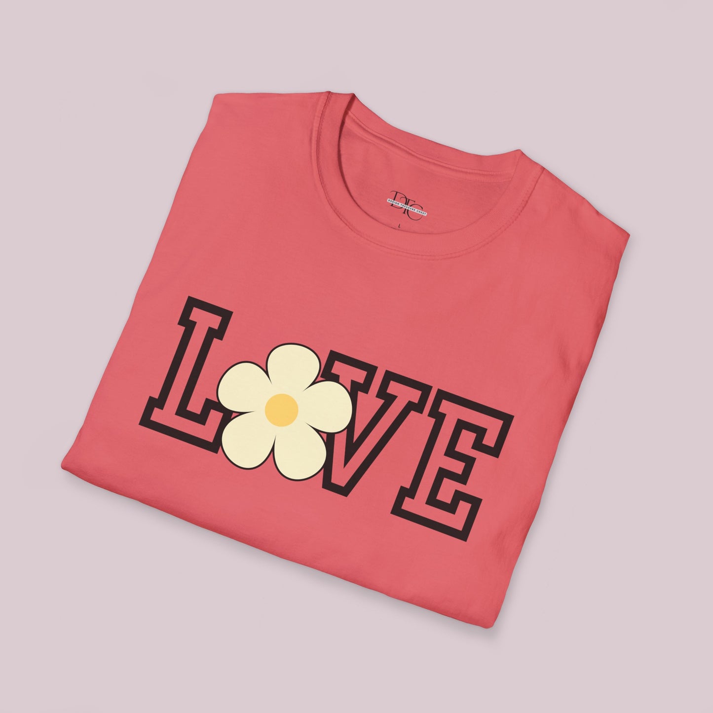 "Love" Flower Graphic T-shirt