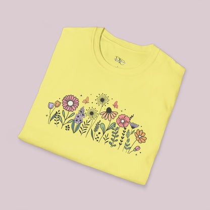 Colorful Wildflowers Graphic T-Shirt