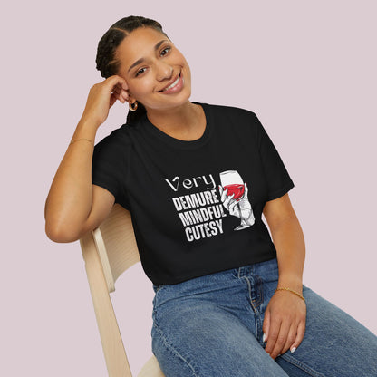 Very Demure Very Mindful Very Cutesy Wine Glass T-Shirt