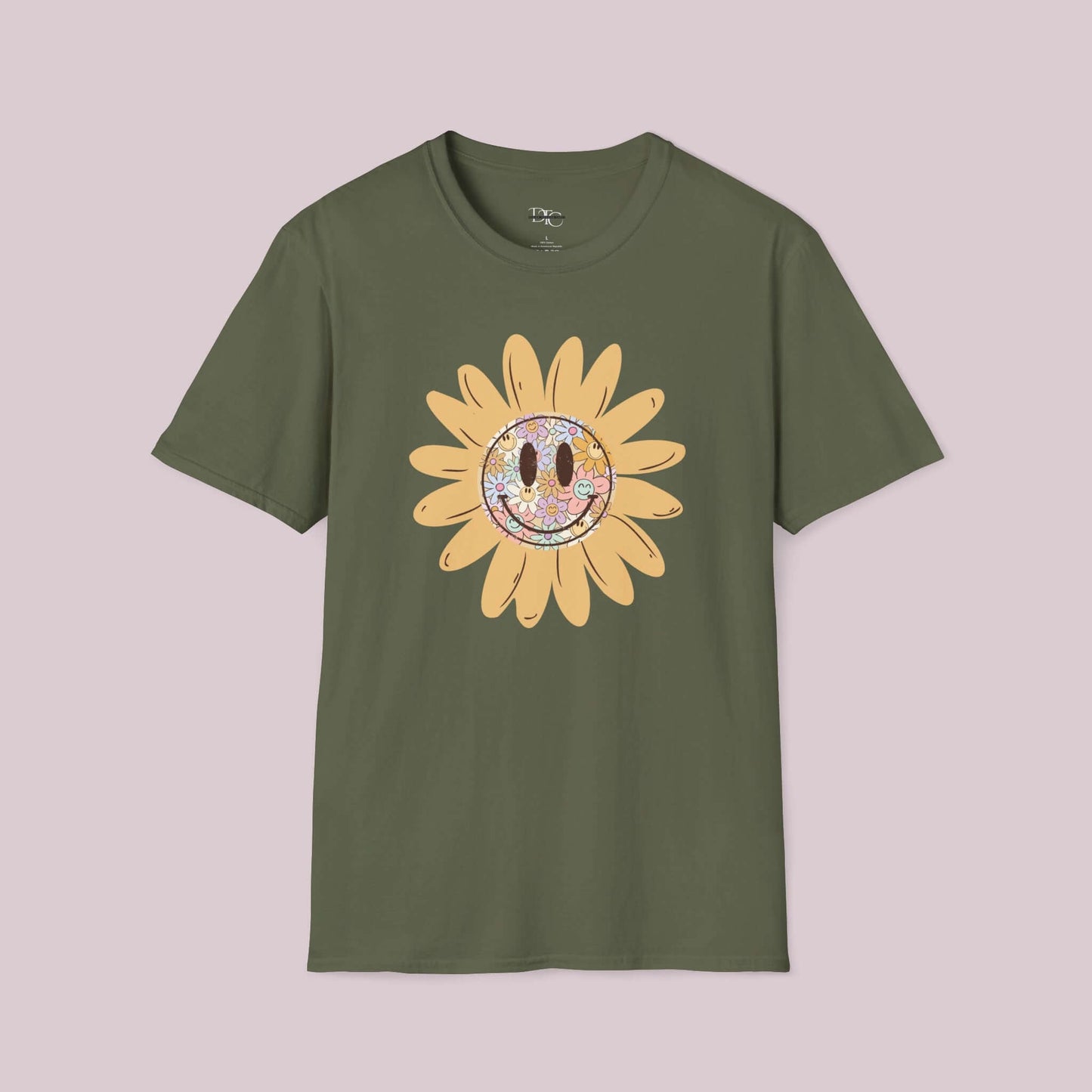 Boho Smiling Daisy Graphic T-Shirt