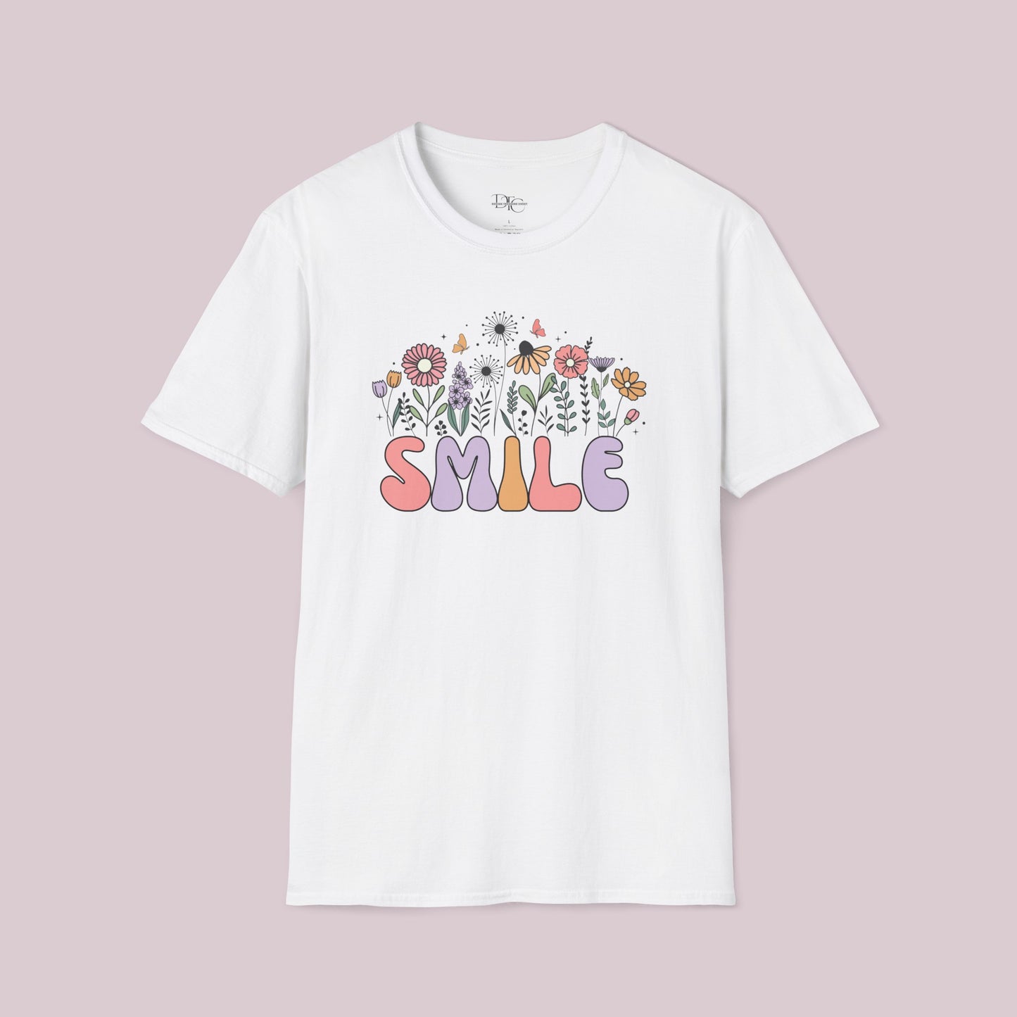 "Smile" Wildflowers Graphic T-Shirt