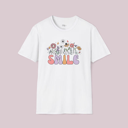 "Smile" Wildflowers Graphic T-Shirt