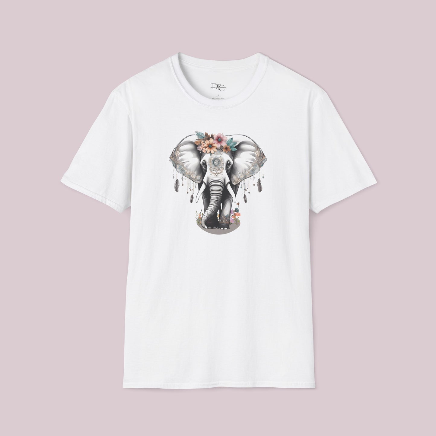 Boho White Elephant Graphic T-Shirt