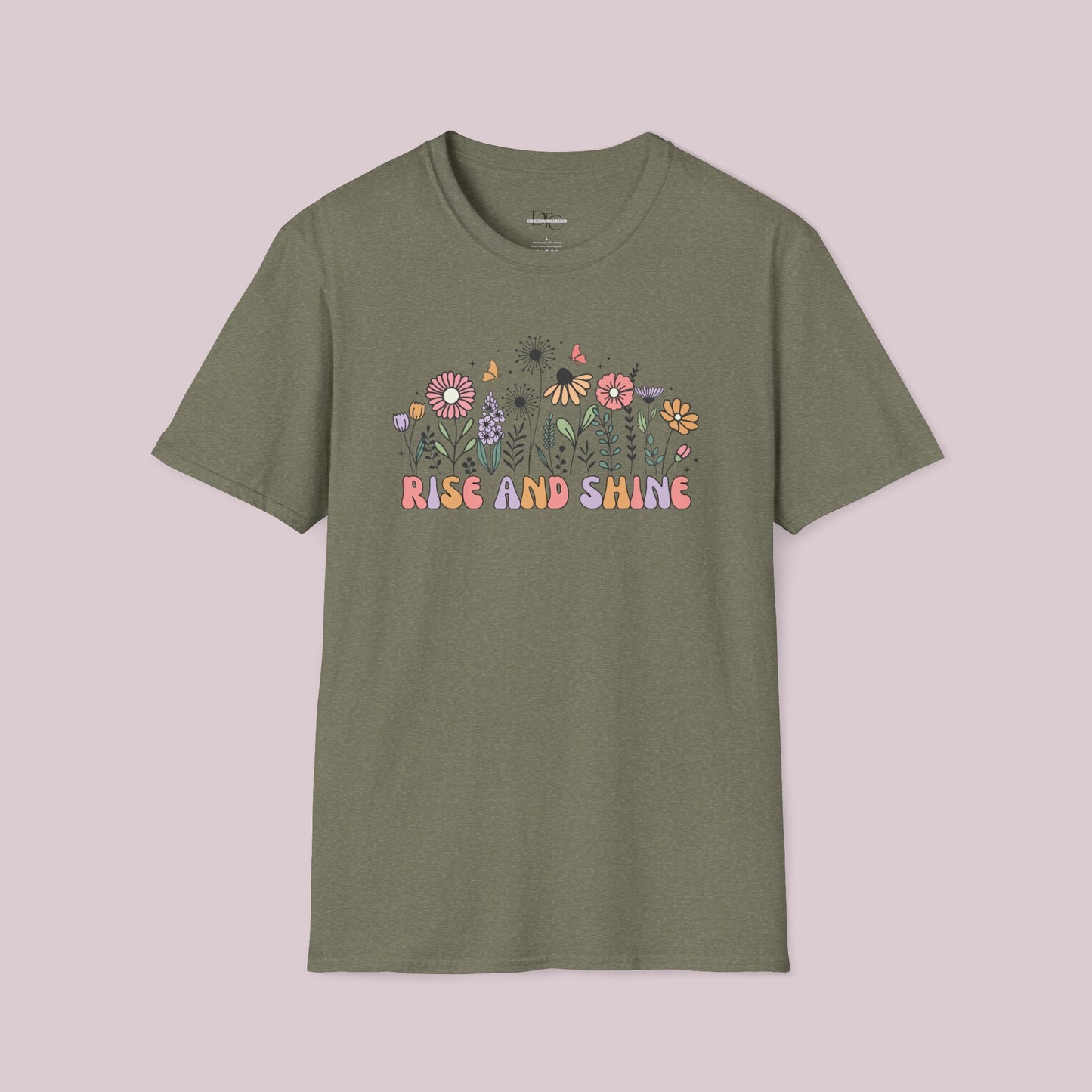 "Rise and Shine" Wildflowers Graphic T-Shirt