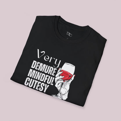 Very Demure Very Mindful Very Cutesy Wine Glass T-Shirt