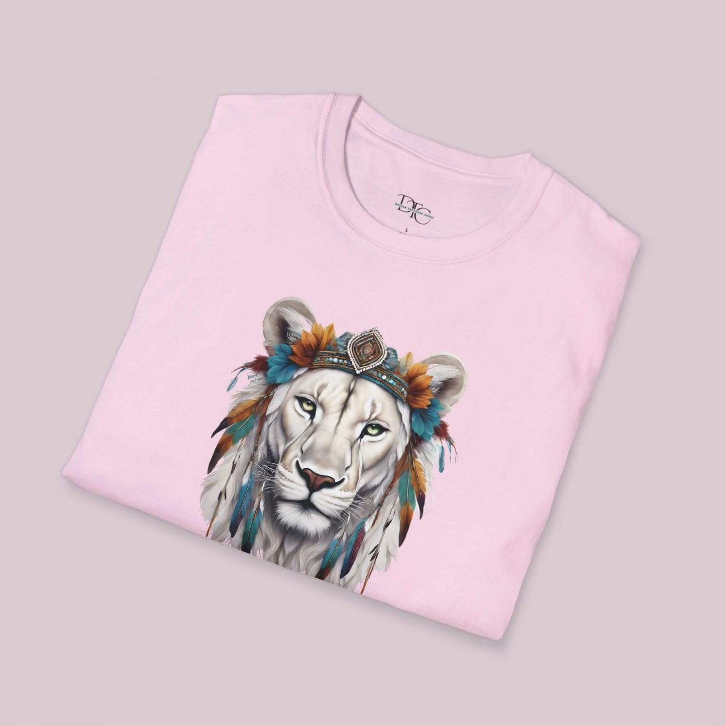 Boho White Lion Graphic T-Shirt