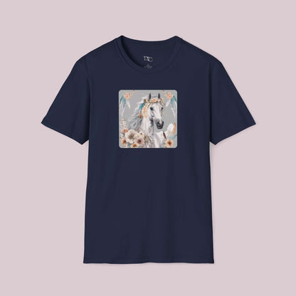 Boho White Horse Graphic T-Shirt