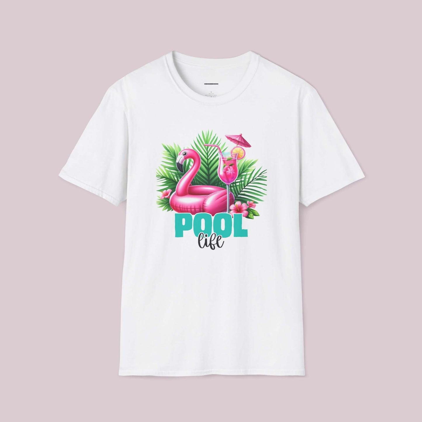 "Pool Life" Flamingo Graphic T-Shirt