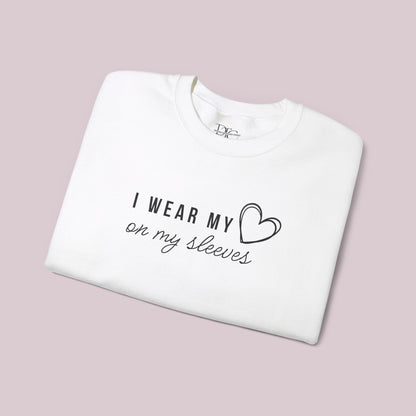 "I Wear my Heart on my Sleeves" Sweatshirt with Customized Kid Names