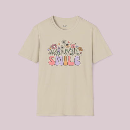 "Smile" Wildflowers Graphic T-Shirt