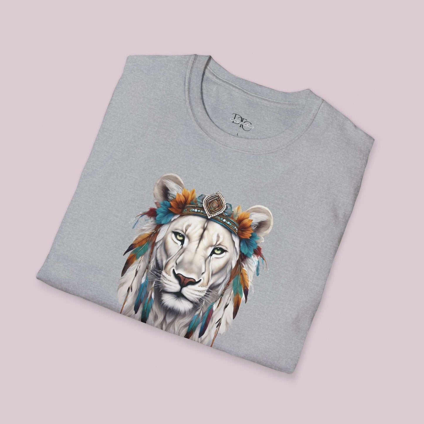 Boho White Lion Graphic T-Shirt