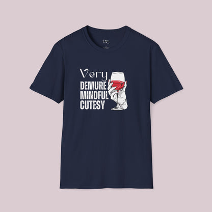 Very Demure Very Mindful Very Cutesy Wine Glass T-Shirt