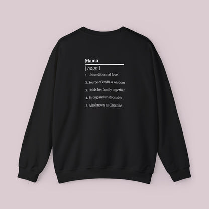 Sudadera Mama personalizada con definición de nombre personalizada en la parte posterior