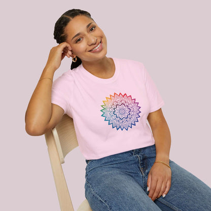 Colorful Gradient Mandala Graphic T-Shirt