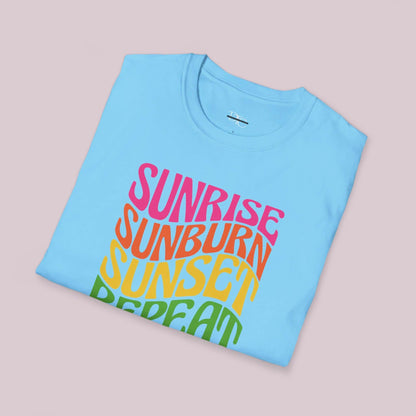 "Sunrise Sunburn Sunset Repeat" T-Shirt