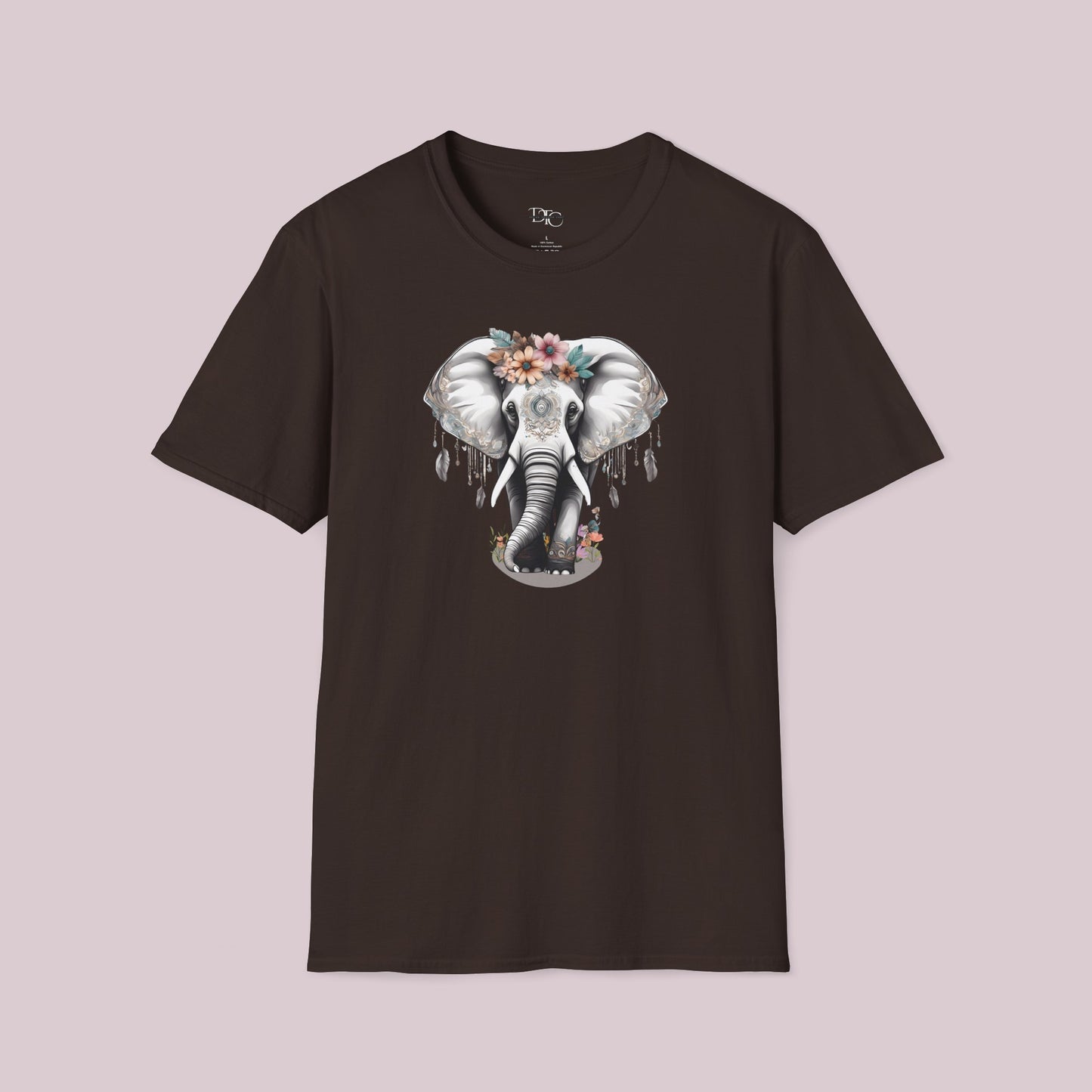 Boho White Elephant Graphic T-Shirt