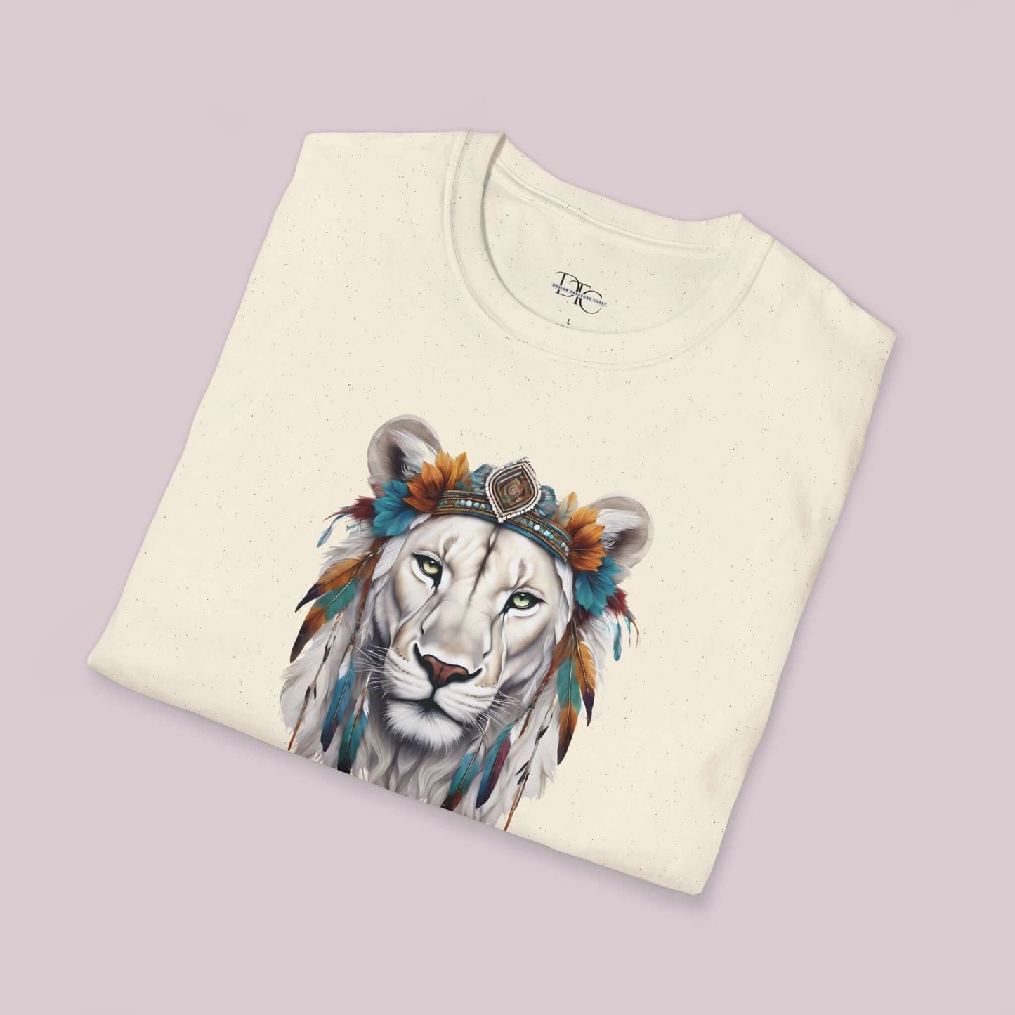 Boho White Lion Graphic T-Shirt