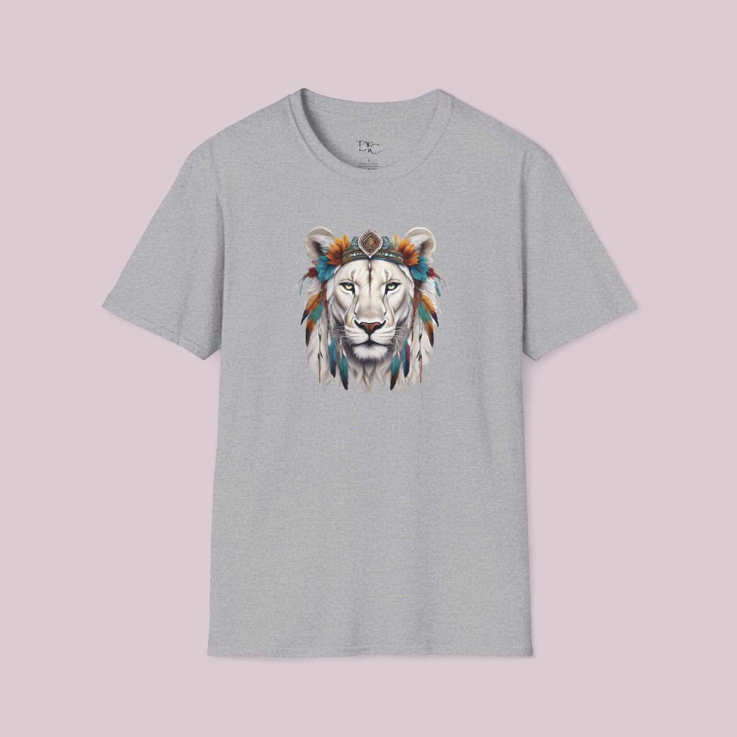 Boho White Lion Graphic T-Shirt