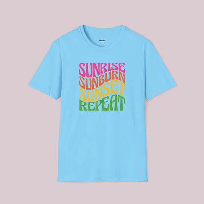 "Sunrise Sunburn Sunset Repeat" T-Shirt