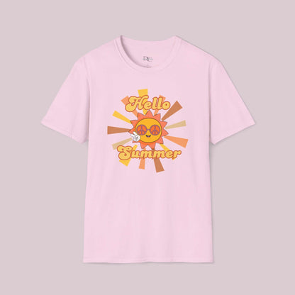 "Hello Summer" Retro Sun Graphic T-Shirt