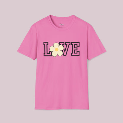 "Love" Flower Graphic T-shirt