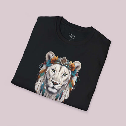 Boho White Lion Graphic T-Shirt