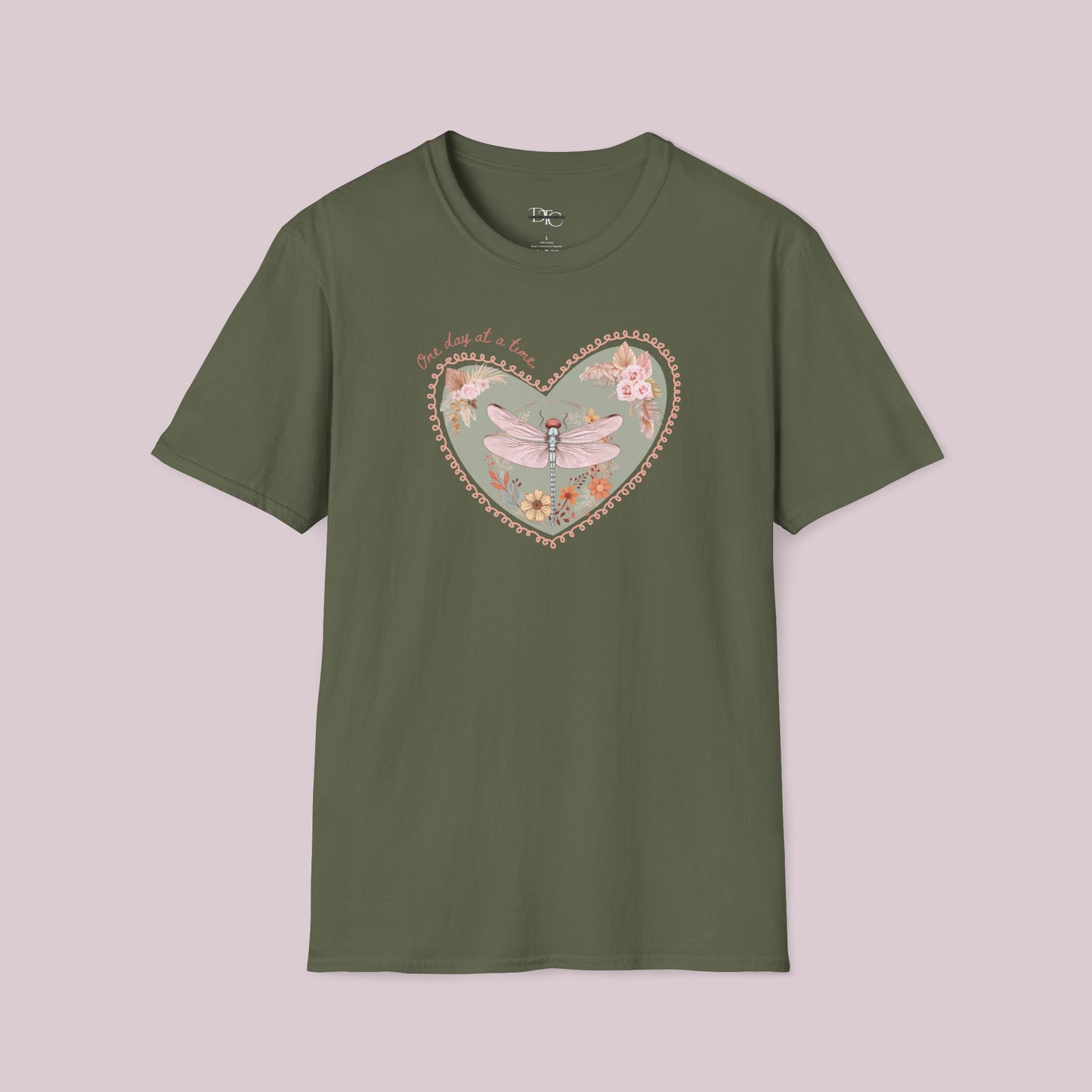 Boho Dragonfly "One day at a time" Graphic T-Shirt