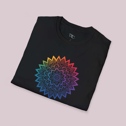 Colorful Gradient Mandala Graphic T-Shirt