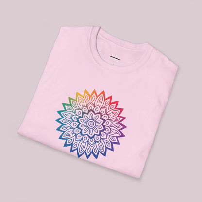 Colorful Gradient Mandala Graphic T-Shirt