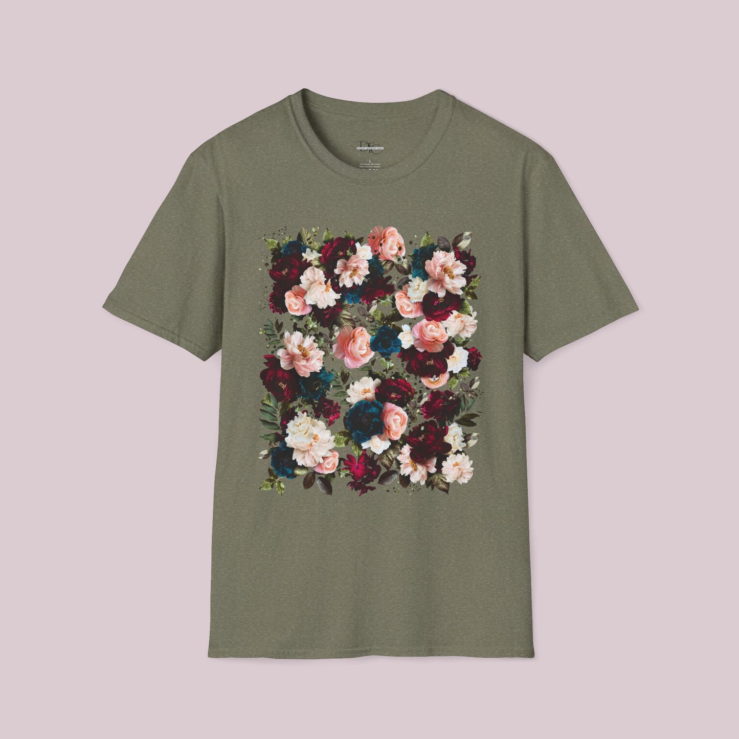 Boho Raspberry Flowers Graphic T-Shirt